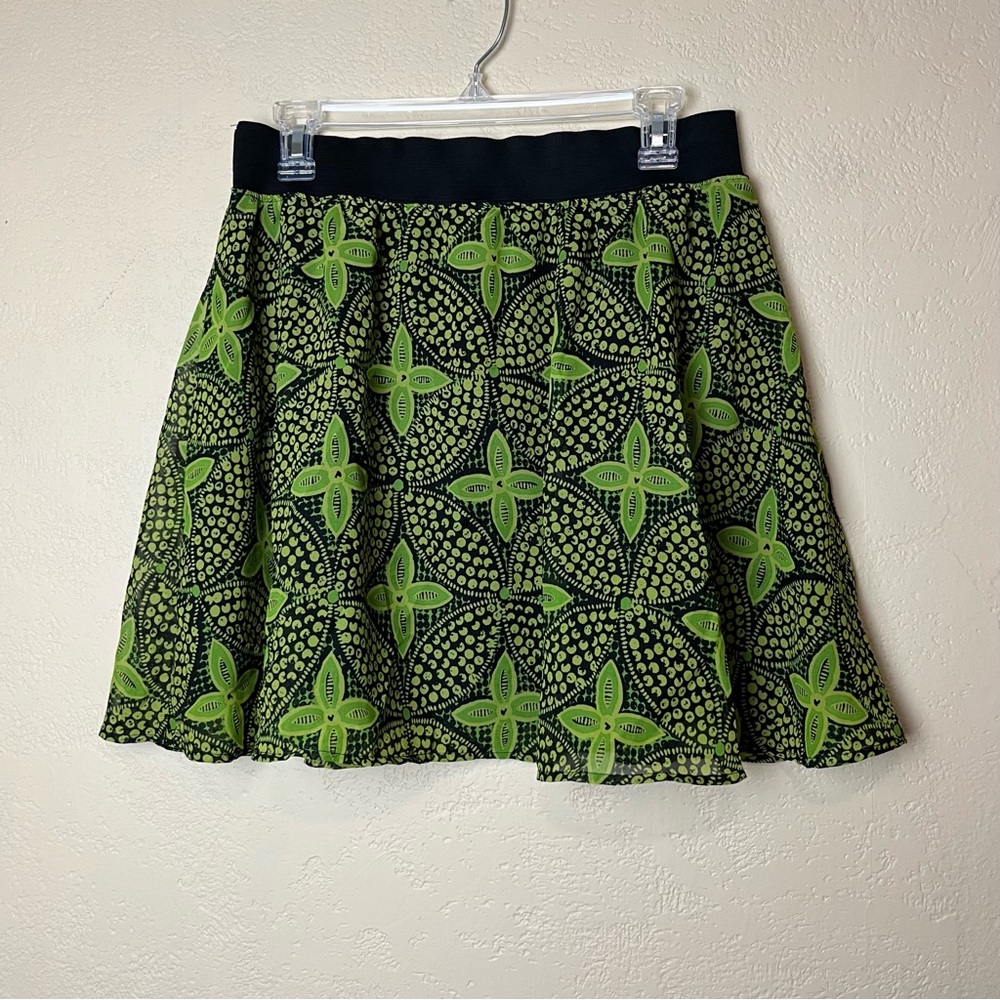 Mossimo women black green floral skirt size M - Picture 1 of 10